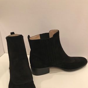 Joan and David black suede low boot.